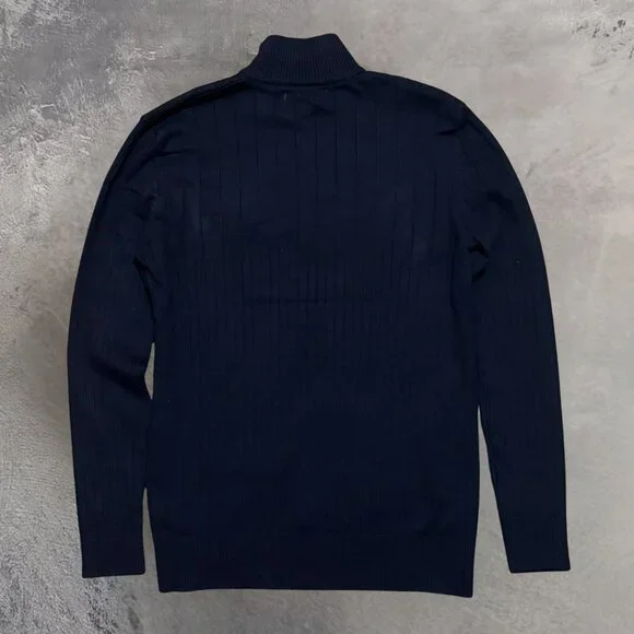 HUGO BOSS MEN'S HALF-ZIP SWEATER IN CLASSIC NAVY BLUE